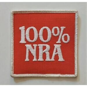 100% NRA Embroidered Patch 3 Inch Sq Orange National Rifle Association Firearms
